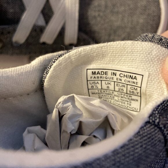 POLO Ralph Lauren Boys Sayer PS Gray Chambray Sneaker 8.5 - Picture 4 of 7